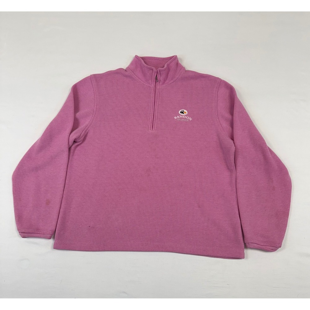 DGear For Sports Bandon Dunes Pink Ribbed Quarter Zip Pullover Womens M